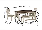 Watsonia Rectangular Dining Table Set with 4 Chairs + bench