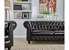 Francis Chesterfield Style Leather Sofa Set (3 Seater + 2 Seater + Arm Chair)