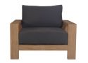 Wooden Outdoor Armchair in Fabric - Bow