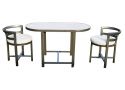 Grey Oval Aluminium Outdoor Table with 2 Chairs - Lambeth
