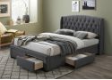 Dark Grey Fabric Queen Size Bed with 4 Storage Drawers - Ralgan