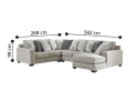 Kenedy 6 Seater Modular Fabric Lounge Suite with Chaise