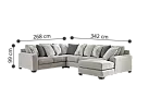 Kenedy 6 Seater Modular Fabric Lounge Suite with Chaise