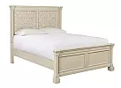 Watsonia Wooden Farmhouse Queen Bed with 2 Bed Side Table