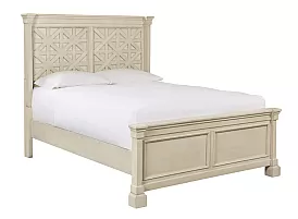 Watsonia Wooden Farmhouse Queen Bed with 2 Bed Side Table