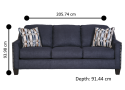 Baromi Fabric 3 Seater Sofa with Nail head