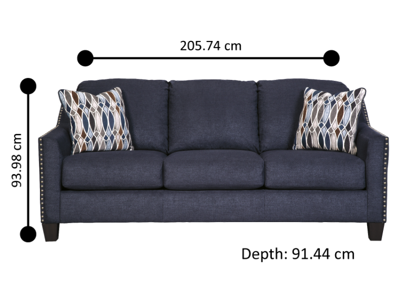 Baromi Fabric 3 Seater Sofa with Nail head