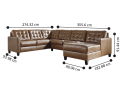 Lima 6 Seater Modular Leather Lounge Suite with Chaise