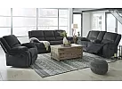 Nalpa 1 seater American Made Manual Recliner Black Fabric Armchair with Rocking Motion