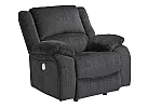 Nalpa 1 seater American Made Manual Recliner Black Fabric Armchair with Rocking Motion