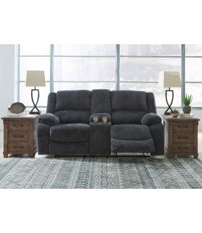 Nalpa 2 Seater Fabric Electric Reclining Sofa with Console