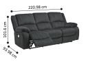 Nalpa 3 Seater American Made Power Recliner Fabric Sofa - Beige