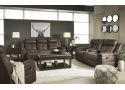 Nathan Faux Leather Manual Recliner Lounge Sofa Set in Dark Brown ( Armchair + 2 Seater + 3 Seater)