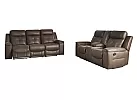 Nathan Faux Leather 3 Seater Manual Recliner in Dark Brown