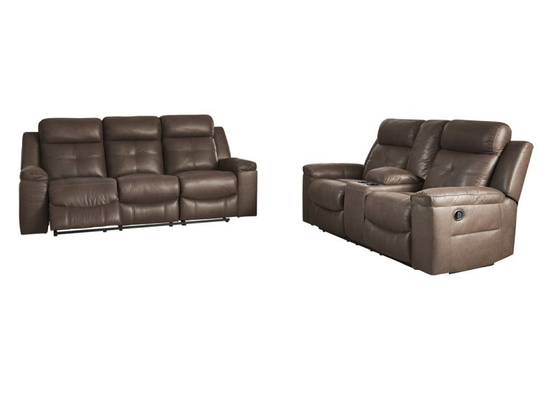 Nathan Faux Leather 2 Seater Manual Recliner with Console in Dark Brown