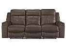 Nathan Faux Leather 3 Seater Manual Recliner in Dark Brown