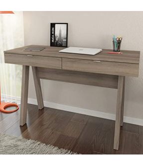 Brown Wooden Home Office Writing Desk 120cm with 2 drawers - Jeir