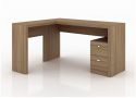 Wooden L-Shape Home Office Desk with 2 drawers - Makin