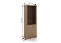 Brown Wooden Bookcase 171cm Height with 3 Shelves - Raven