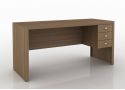 Brown Wooden Home Office Desk 155 cm with 3 drawers - Walcha