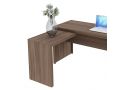 Brown Wooden L-Shape Home Office Desk with drawers 158 cm - Sancrox