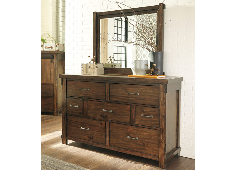 Taylor Wooden Dresser with 7 Drawers and Mirror