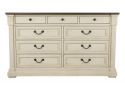 Watsonia Wooden Dresser with 9 Drawers and Mirror