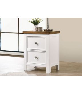 Merri Wooden Bedside Table with 2 Drawers