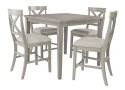 Hobban Wooden Square Counter Table Set with 4 Barstools
