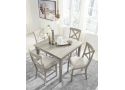 Hobban Wooden Square Dining Table with 4 Barstools