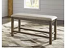 Starling Fabric Upholstered Dining Bench with Foot Bar