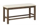 Starling Fabric Upholstered Dining Bench with Foot Bar
