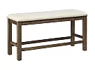 Starling Fabric Upholstered Dining Bench with Foot Bar