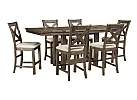 Starling Rectangular Extendable (4 to 8 Seaters) Counter Table Set with 6 Bar Chairs