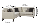 Cheltenham Beige 4 Seater Fabric Modular Corner Lounge Suite
