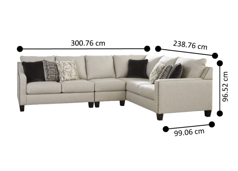 Cheltenham Beige 5 Seater Fabric Modular Corner Lounge Suite
