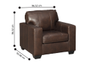 Genuine Leather Armchair 1 Seater Brown Sofa - Coburg