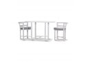 Lambeth White Oval Aluminium Outdoor Dining Table with 2 Chairs