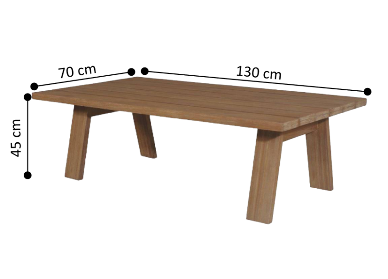 Bow Wooden Rectangular Outdoor Table