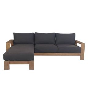 Bow Outdoor Fabric Upholstery 3 Seater with Chaise