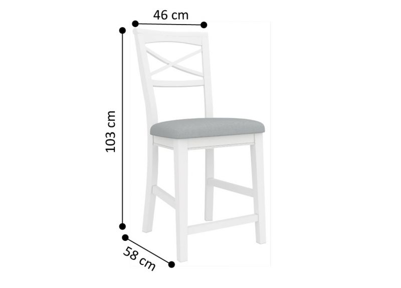 Fabric Upholstered Timber White Bar Stools - Bickley