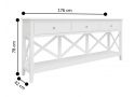 Wooden White Console Table with 3 Drawers - Bickley