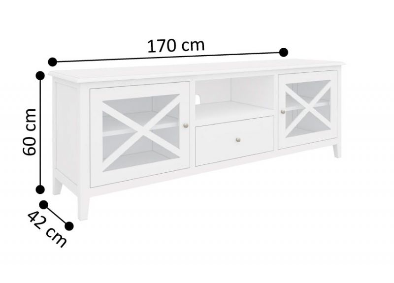 White Entertainment Unit for 75 inch TV - Bickley