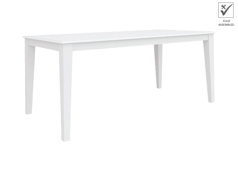 Wooden Rectangular White Dining Table - Bickley