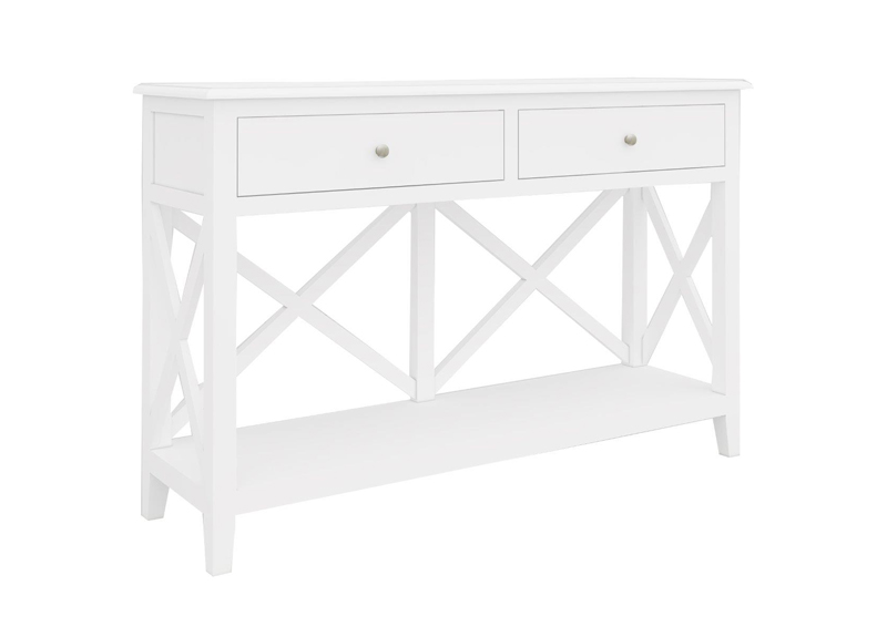 Wooden White Console Table with Drawers - Bickley