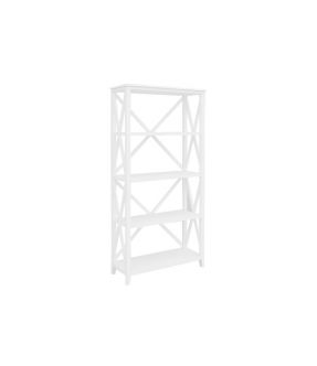 Wooden White Bookcase with 4 Shelves - Bickley