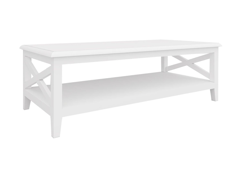 Rectangular Wooden White Coffee Table - Bickley