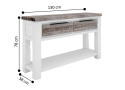 Wooden Console Table White with 2 Drawers - Sunbury - Floor Stock