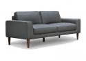 Genuine Leather 3 Seater Contemporary Charcoal Sofa - Newham