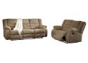 Yonkers Beige 2 Seater Fabric Reclining Sofa